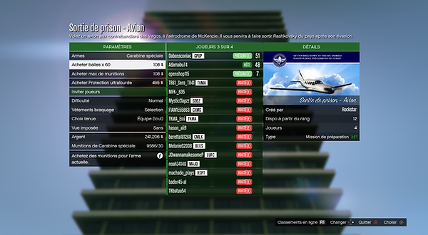 capture d'ecran Grand Theft Auto V online france ,mission : sortie de prison