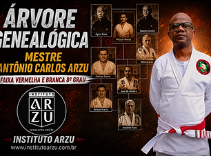Capa do vídeo da Árvore genealógica de Antônio Carlos Arzu - faixa vermelha e branca 8º gr