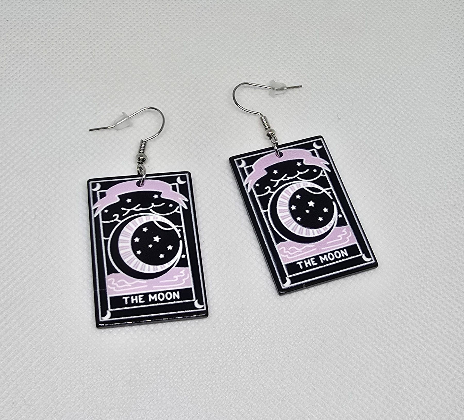 Acrylic Moon Tarot Card Earrings
