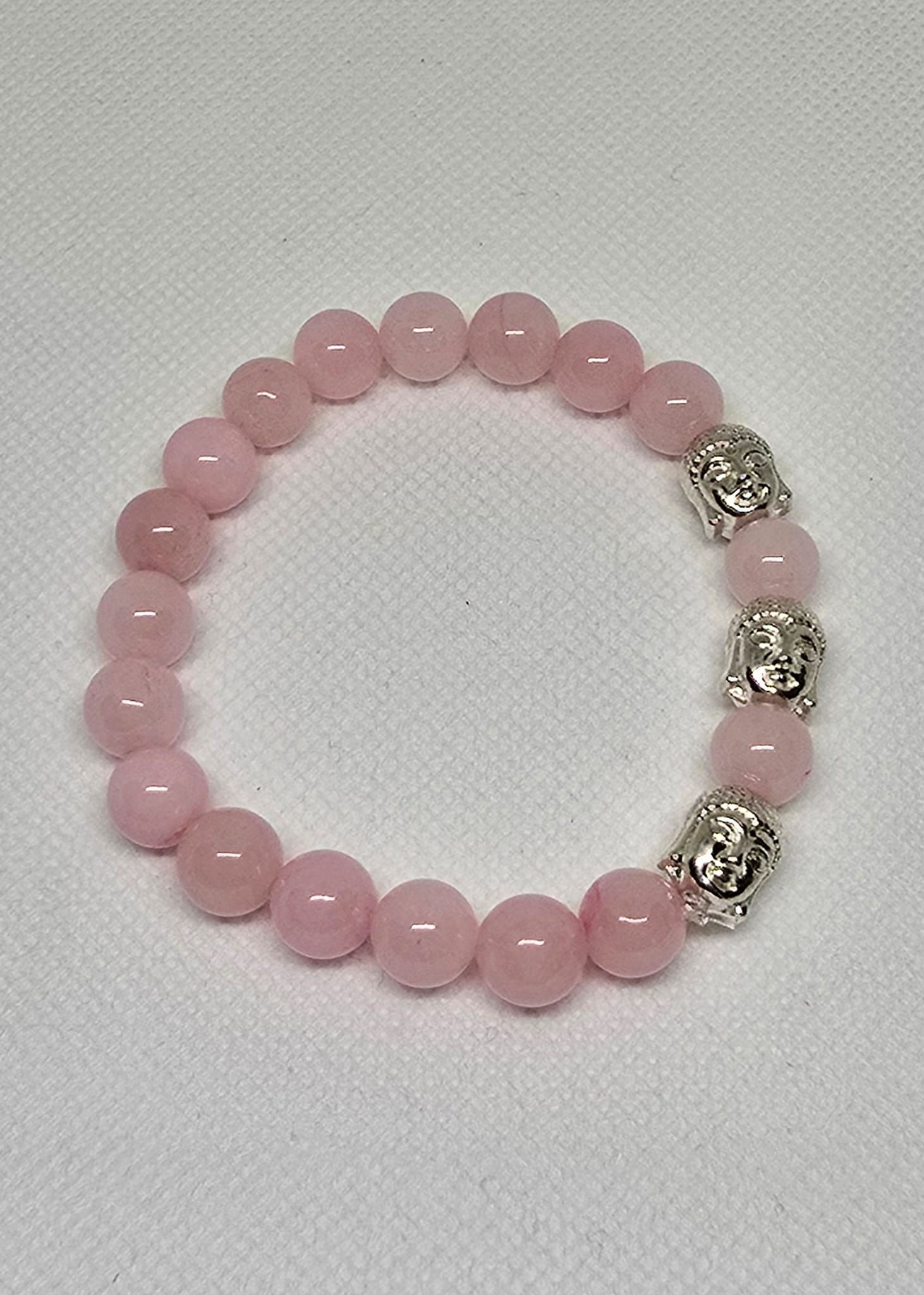 Buddha Pink Quartz Gemstone Bracelet