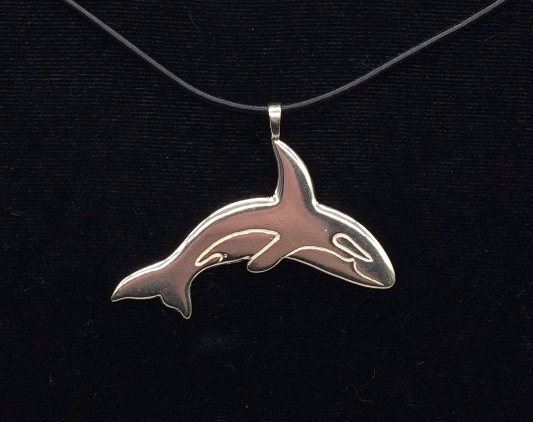 Sterling Silver Orca Whale Pendant