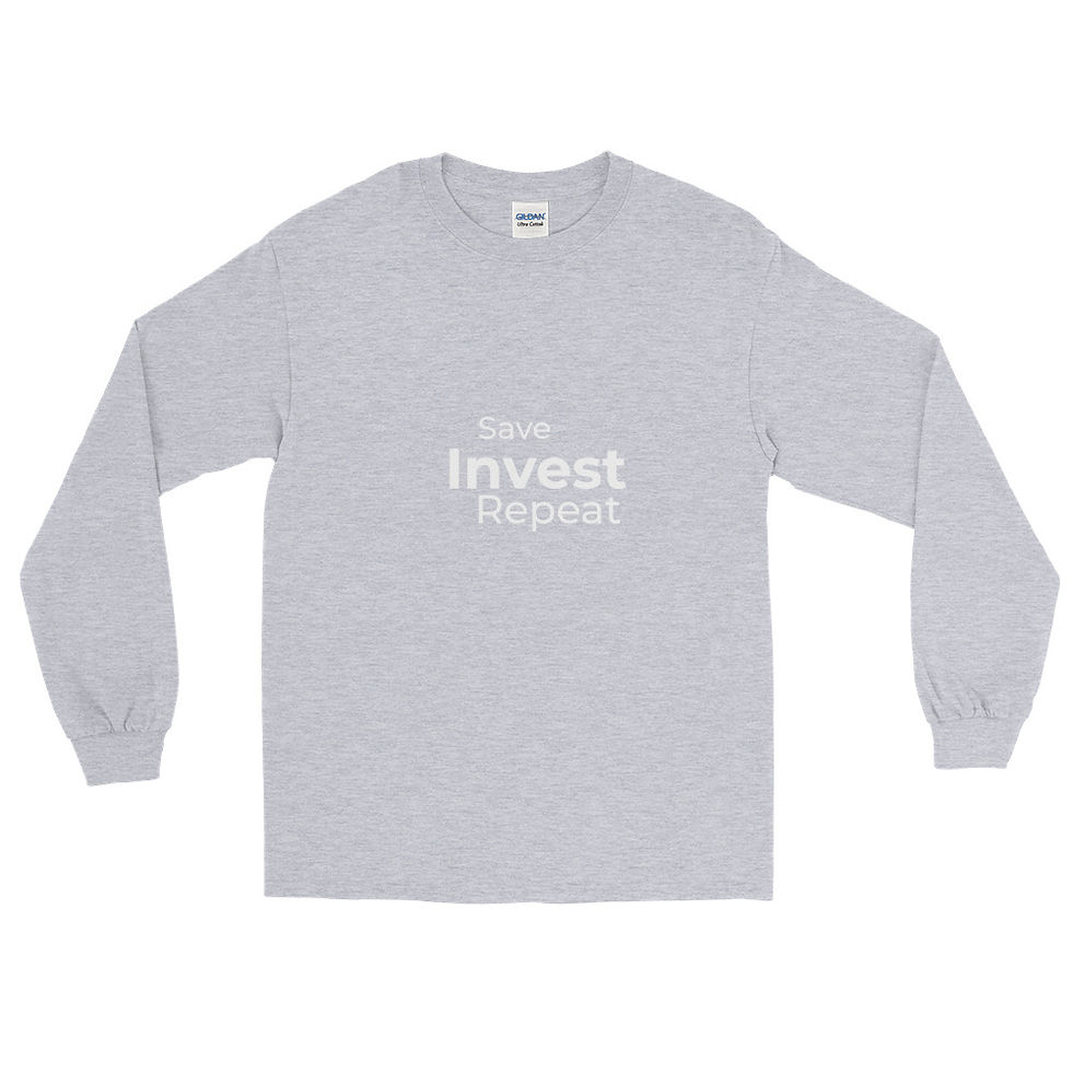 Thumbnail: Men’s Long Sleeve Shirt - "save,invest,repeat"