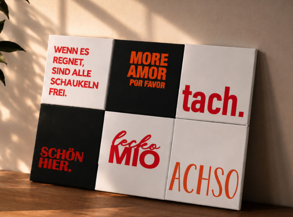 Sprüche die hängen bleiben – Folie auf Leinwand