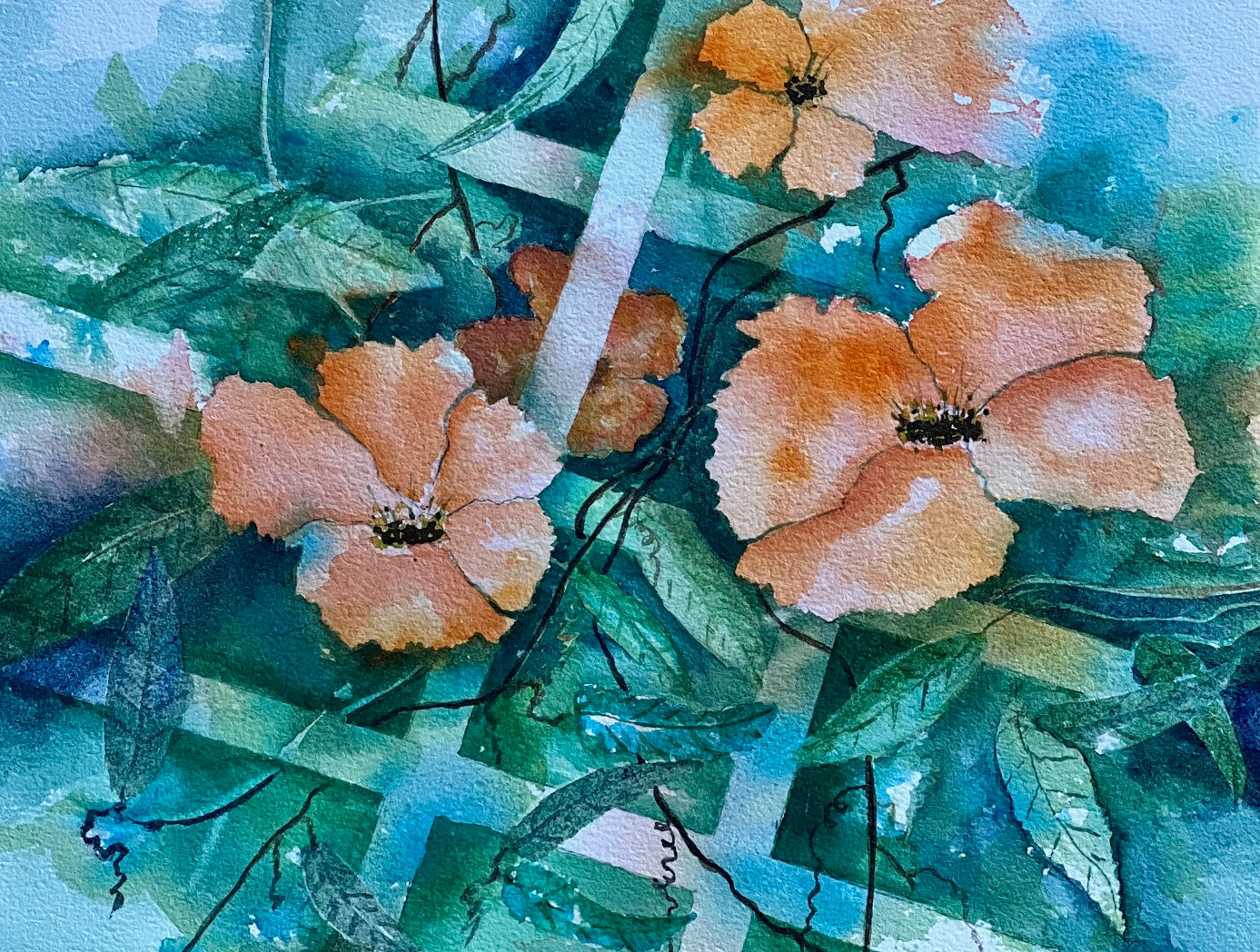 "Hibiscus on Trellis #2"