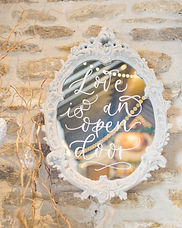 Love is an open door wedding mirror