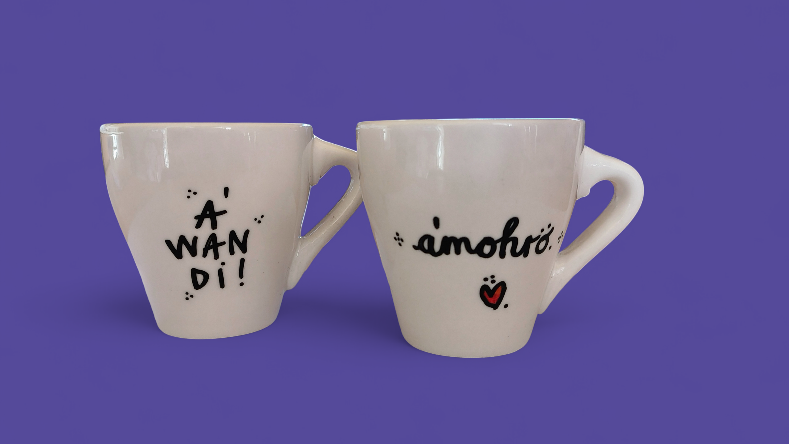 Upcycling-Espresso-Tassen "A'wandi/A'mohrö"