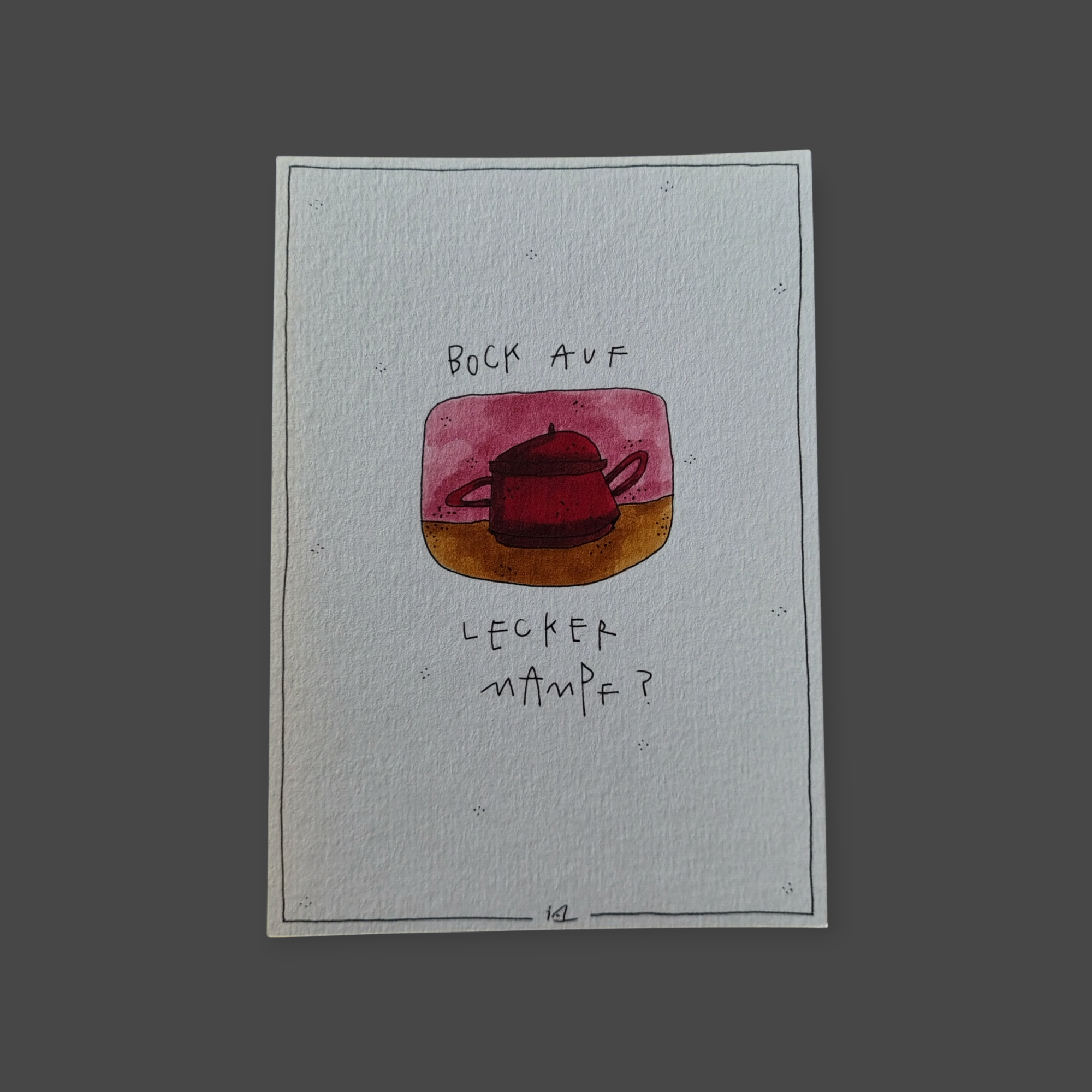 Postkarte "Bock auf lecker Mampf?"