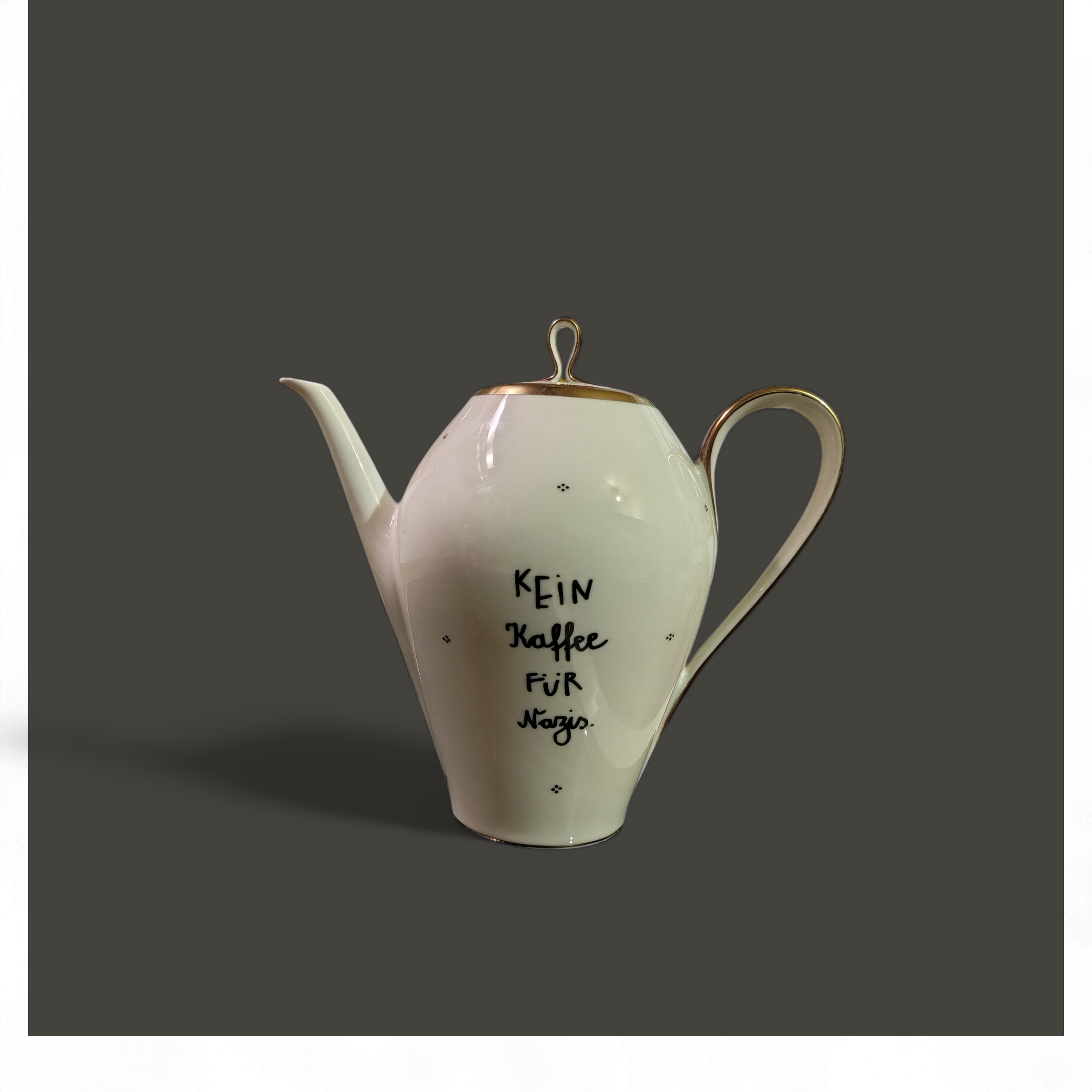 Upcycling-Kanne "Kein Kaffee für Nazis"