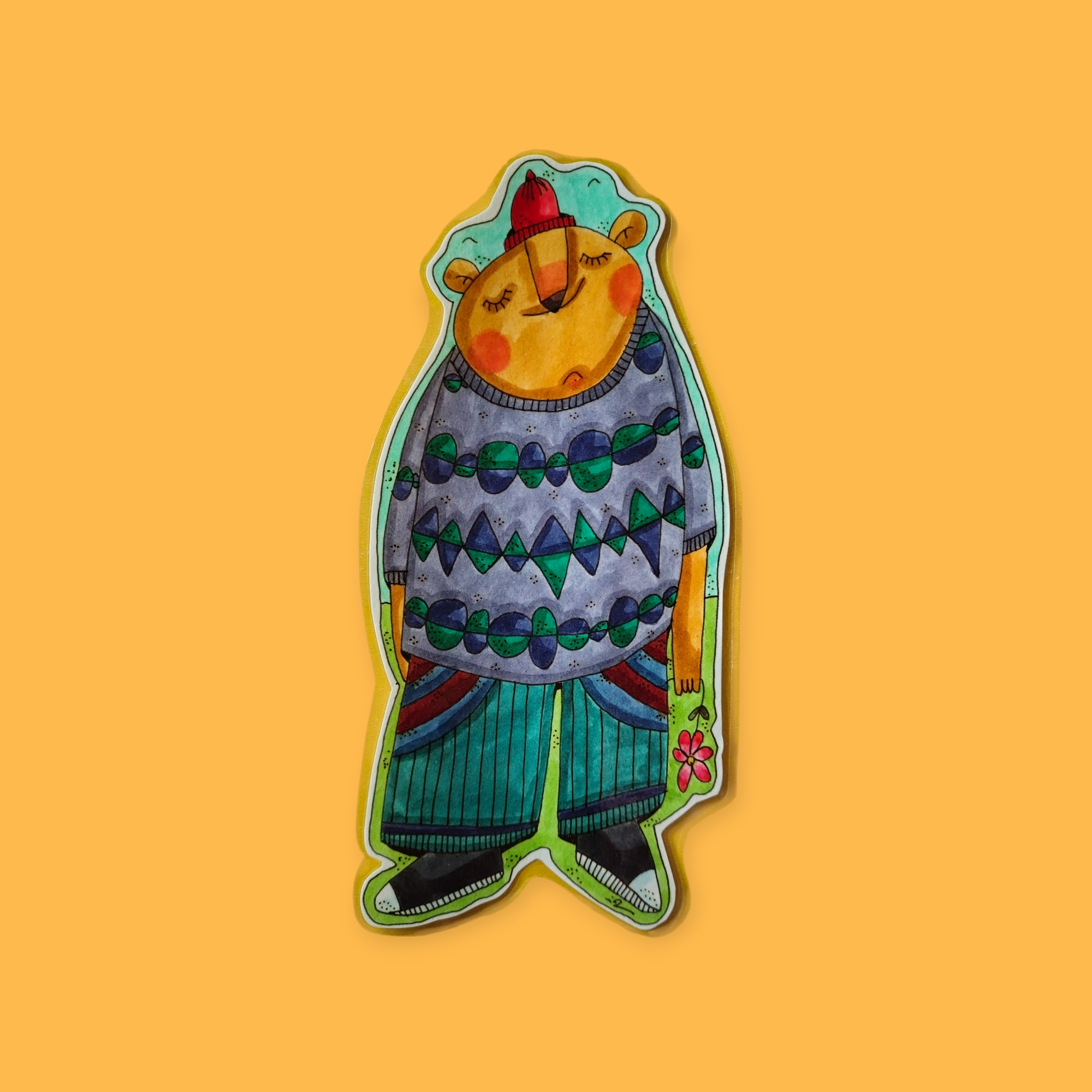 Lesezeichen "Blumen-Bär"