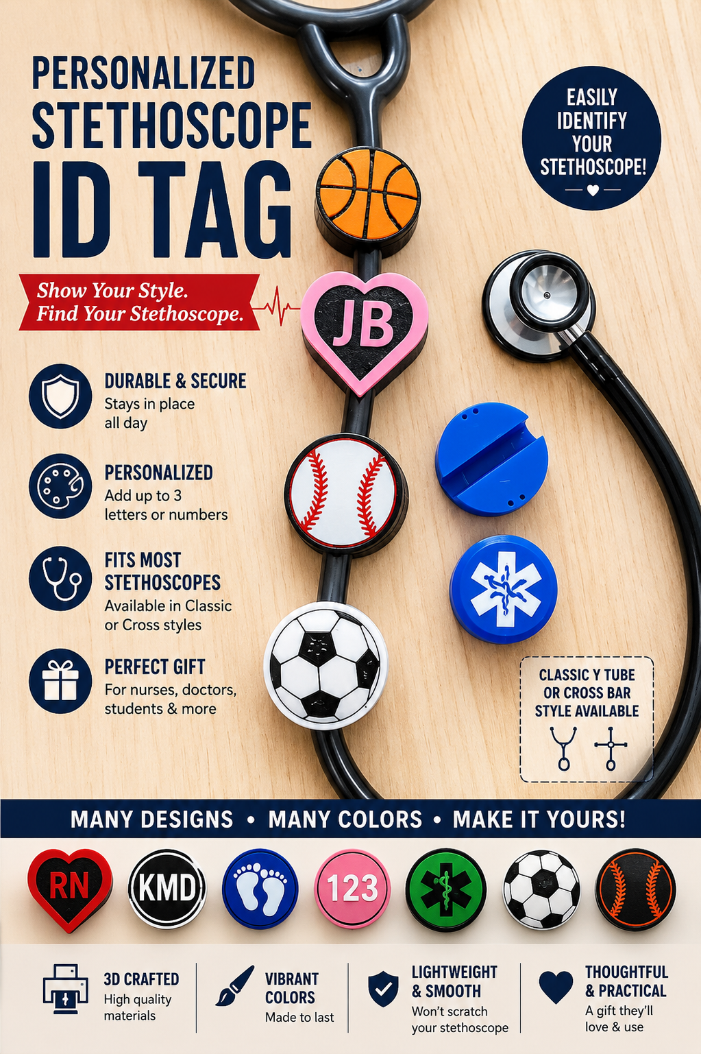 Stethoscope ID tag - Medical Professional Gift - Nursing gift