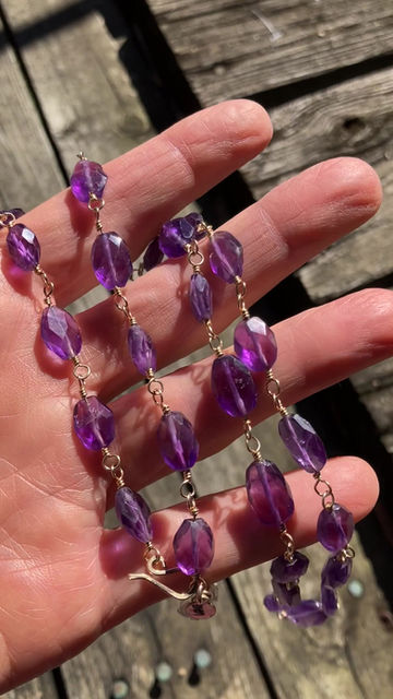 Thumbnail: Amethyst 14k gold filled necklace 