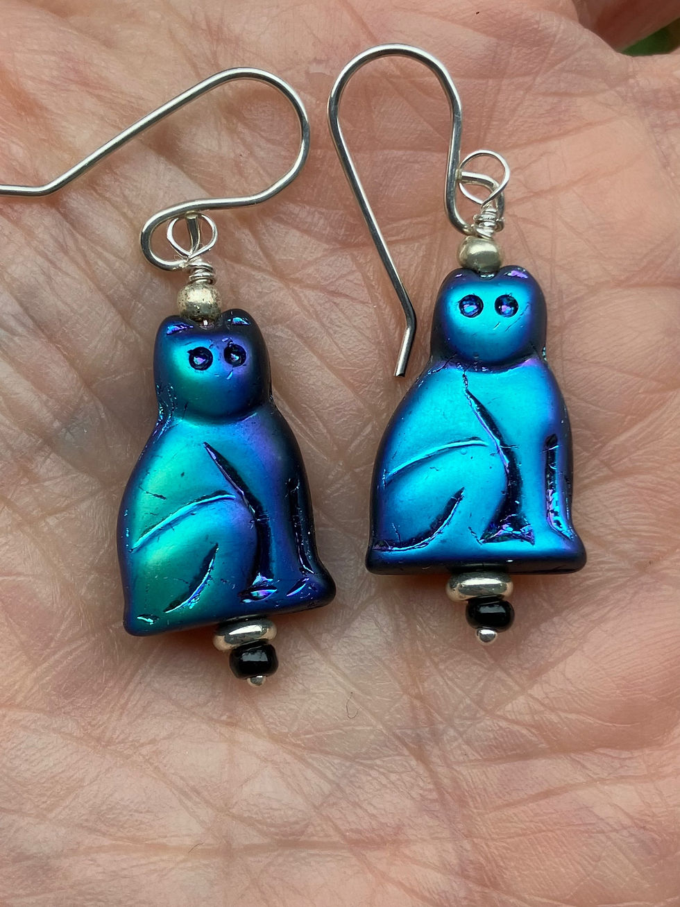 Thumbnail: Iridescent cat earrings