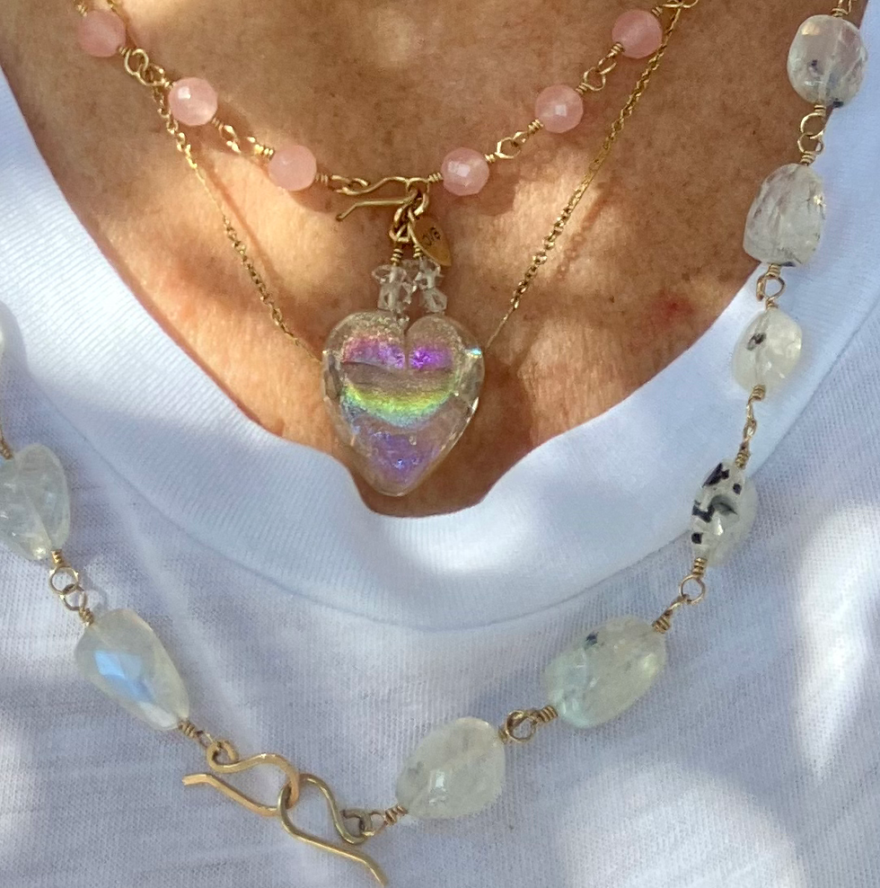 Facted Rose Quartz on 14k gold filled 