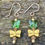 Thumbnail: 14k gold filled double butterfly earrings 