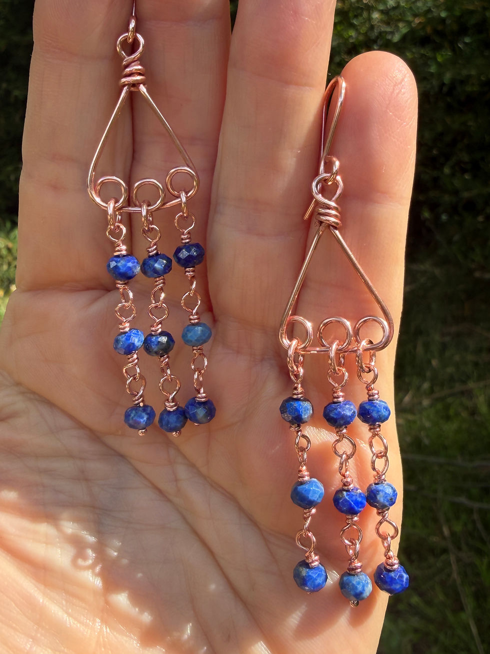 Thumbnail: Lapis lazuli chandelier earrings 