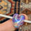 Thumbnail: Dichroic glass heart bead singles 
