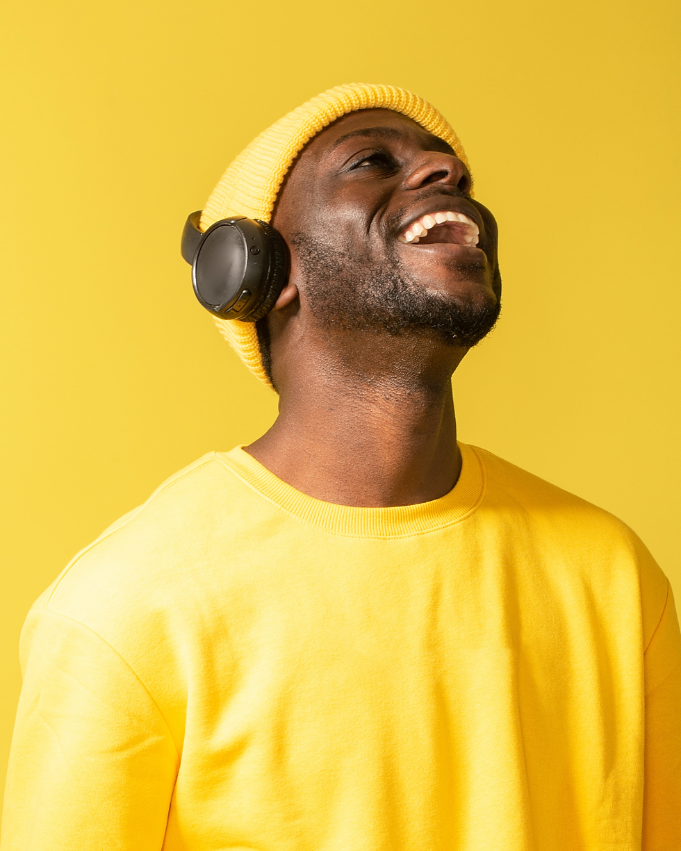 Image representing a man listening and enjoying the radio