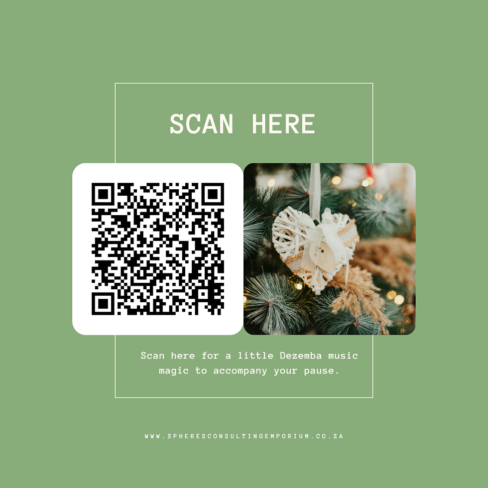 An image with a QR code. The code leads to a selection by Spheres Brand Consulting Emporium perefct for the holiday season. 
