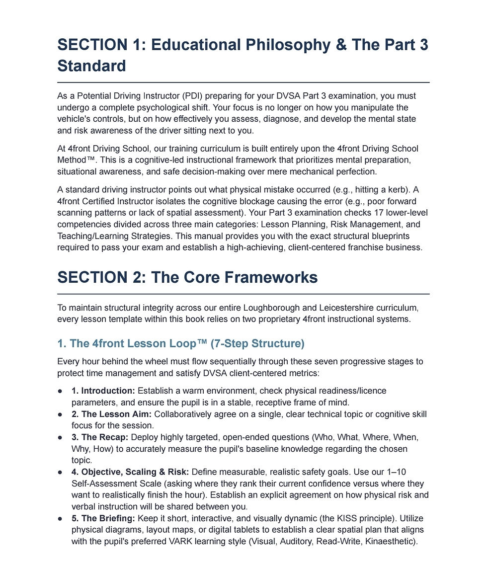 Lesson Plans for ADI's and PDI's