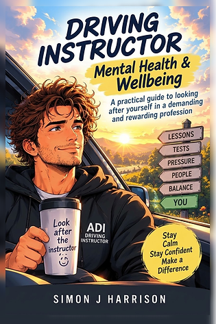 Driving Instructor Mental Health & Wellbeing:
A Practical Guide to Looking after yourself in a demanding and rewarding profession
You spend your working day supporting other people. But who looks after the instructor?
Being a driving instructor can be incredibly rewarding, but there is another side to the job that isn't always talked about.
Difficult lessons. Near misses. Test results. Cancellations. Financial pressure. Long days. Challenging behaviour. Standards checks. Supporting anxious learners. And sometimes taking the thoughts from a difficult lesson home with you long after the pupil has left the car.
Available to Buy on Amazon