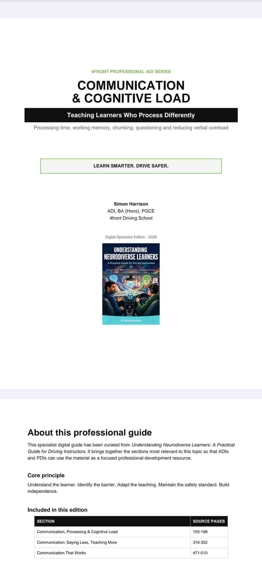 Communication & Cognitive Load: Teaching Learners Who Process Differently