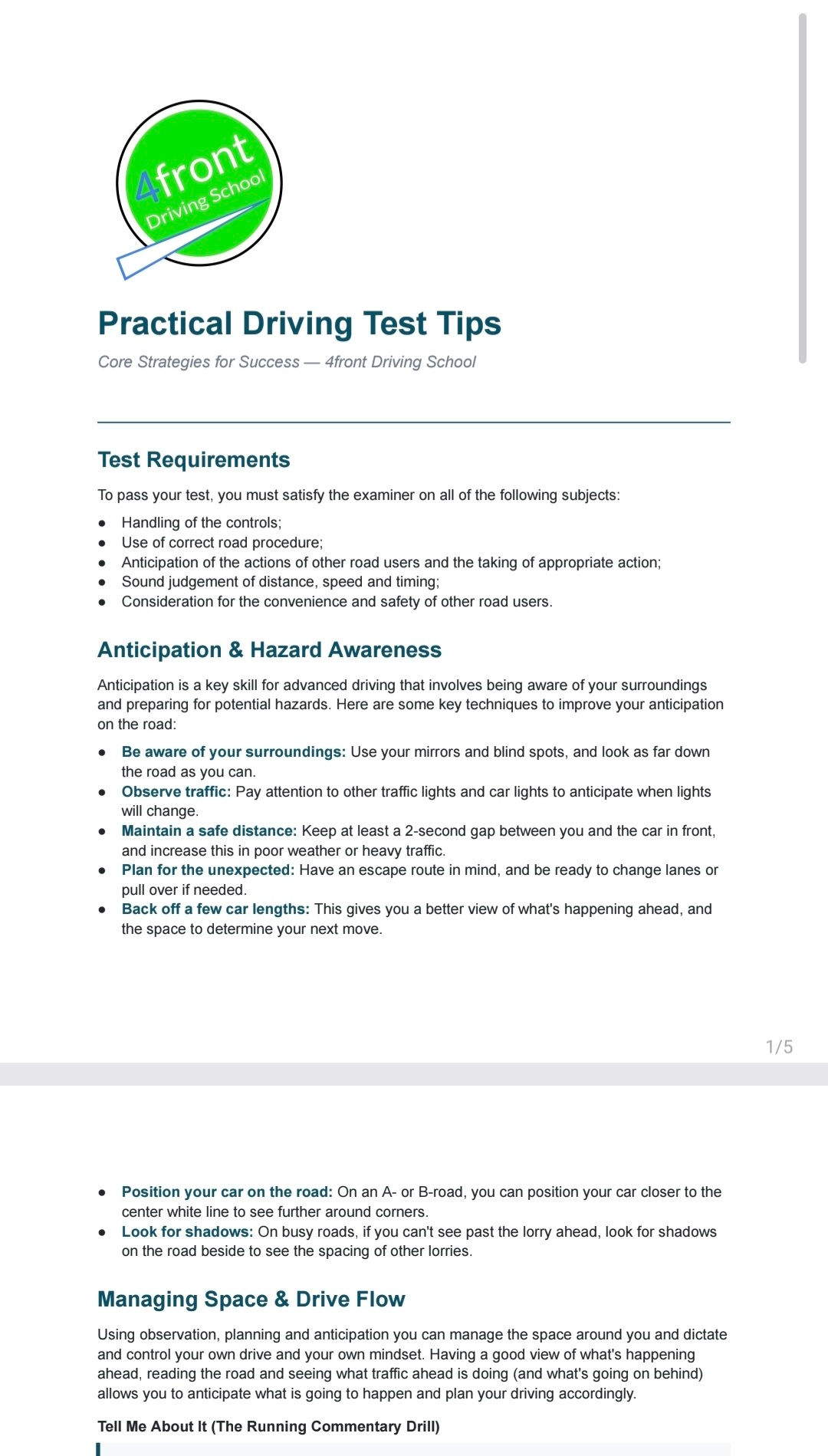 Practical Test Guide - Tips to pass your test