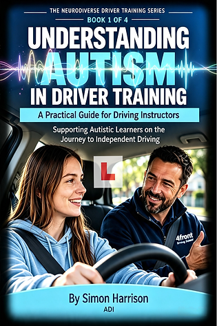 Understanding Autism in Driver Training: A Practical Guide for Driving Instructors:
Book 1: (The Neurodiverse Driver Training Series - A Series of Books to support Driving Instructors)
Understanding Autism in Driver Training is a practical guide for driving instructors who want to better understand and support autistic learner drivers.
Every autistic learner is different. There is no single teaching method, checklist or set of adaptations that will work for everyone. Effective driver training starts with understanding the individual learner, recognising potential barriers and adapting teaching without lowering the standard required for safe, independent driving.
Available to Buy on Amazon