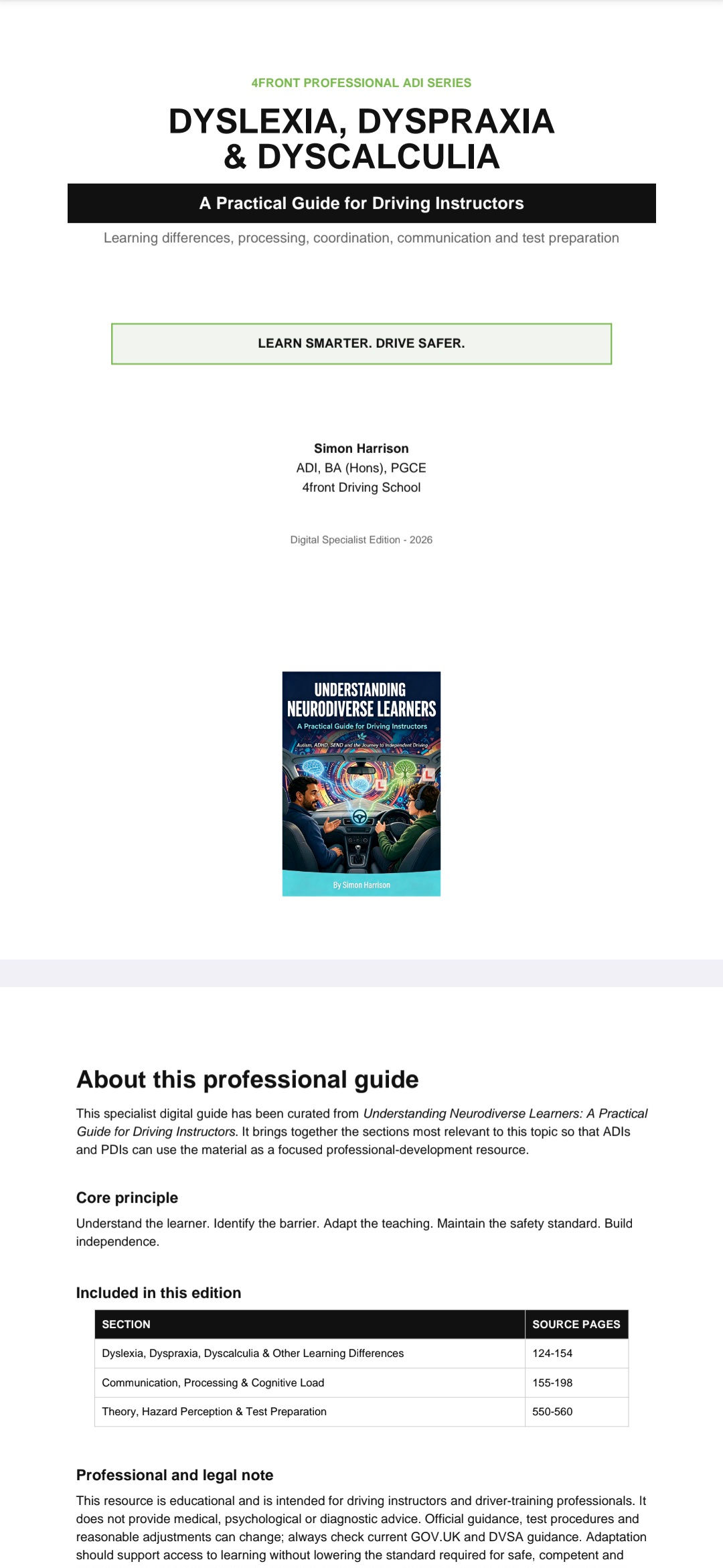 Dyslexia, Dyspraxia & Dyscalculia: A Practical Guide for Driving Instructors