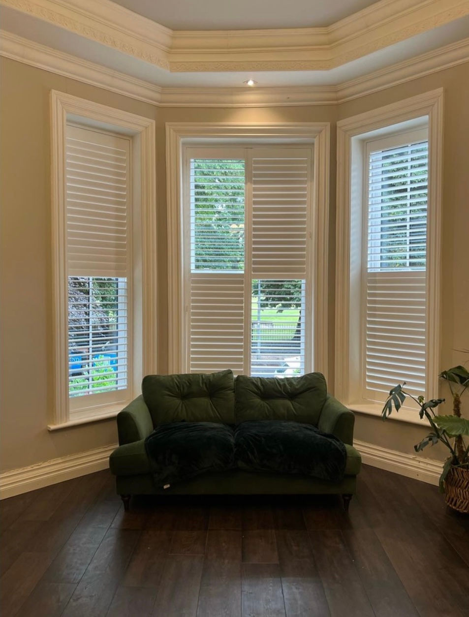 silent tilt plantation shutters in a traditional living space