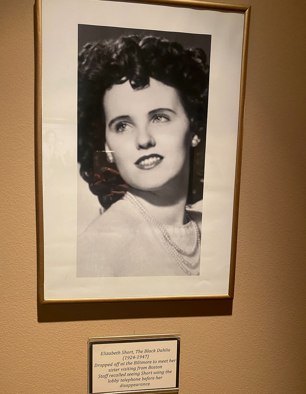 Black Dahlia photo inside the haunted Biltmore Hotel Los Angeles