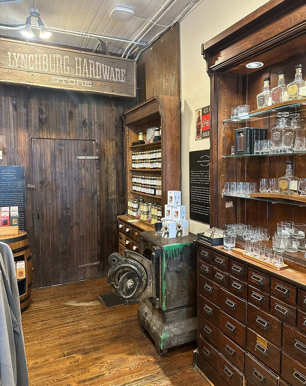Jack Daniels merchandise store Lynchburg Tennessee interior