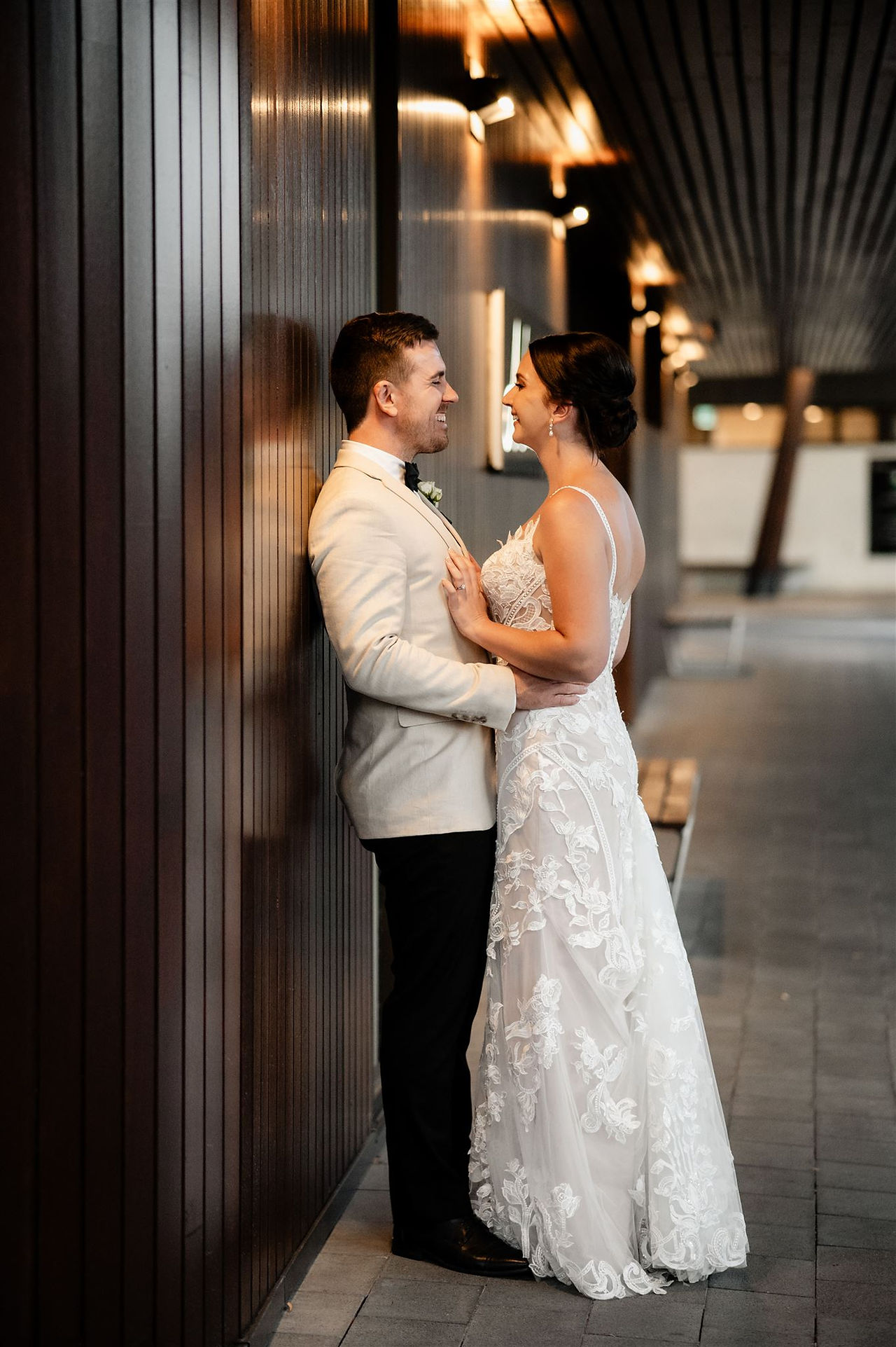 close up bride and groom