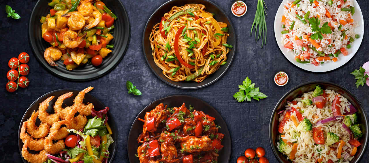 Arranged Food and Objects