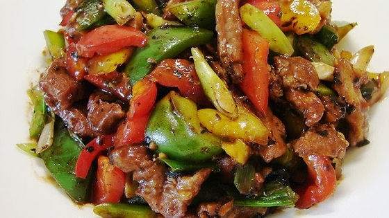 Roasted Pork Green Pepper And Black Bean Sauce