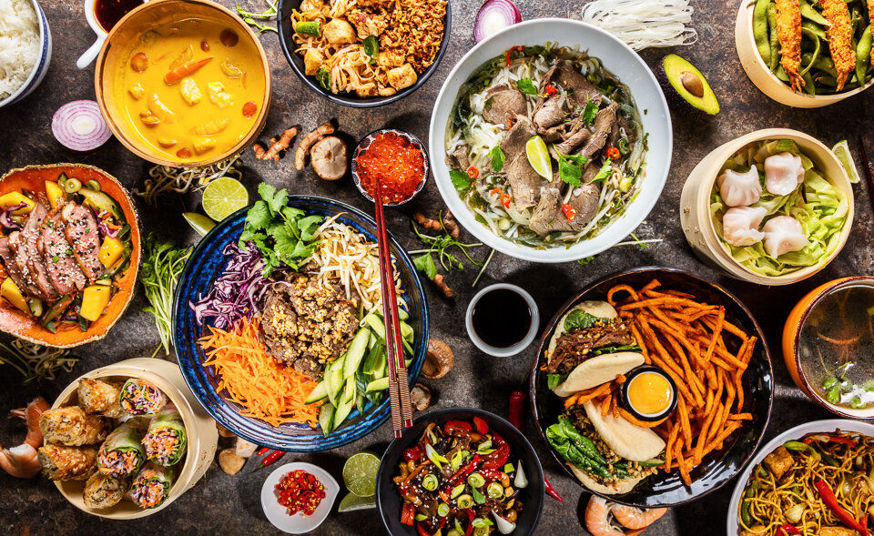 Arranged Food and Objects
