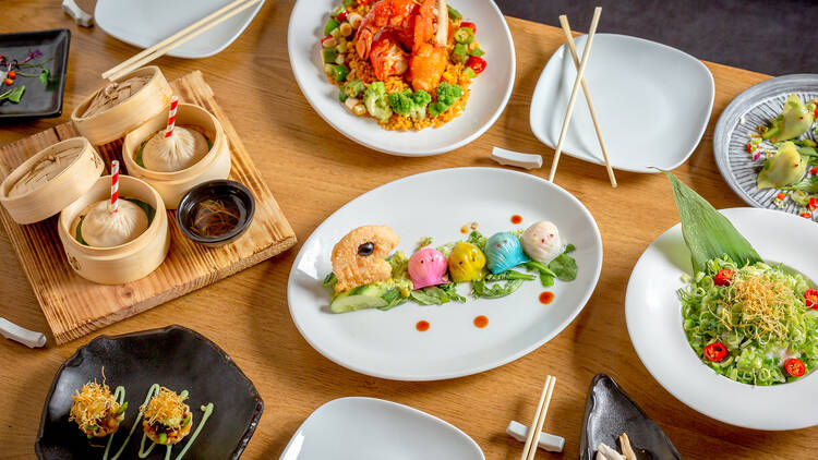 Arranged Food and Objects