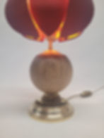 Miniature : Lampe lotus en soie et pied de lampe en parchemin