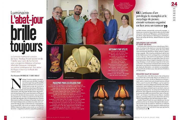 Article La vie économique sur MAISON TRICARD
