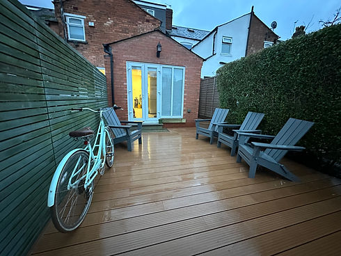 Composite decking in a Victorian terraced rear garden