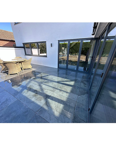 suspended porcelain patio on aluminium framework