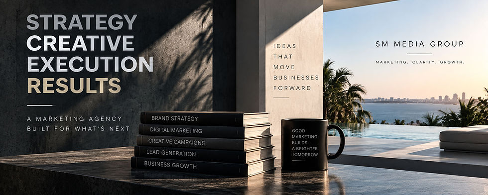 Marketing Agency Books on a desk in front a beautiful view