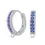 Miniatura: Orecchini Mini Hoops Con Zirconi Blu Argento 925  15x3mm