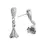 Miniatura: Orecchino Per Perla Campanella Zirconi Argento 925 26x8mm