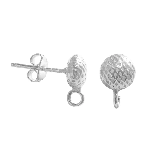 Orecchini A Perno Artisana In Argento 925 Rodiato Con Ambra Baltica - Quadrati 0,5 Cm, Eleganti E Confezionati In Custodia Regalo