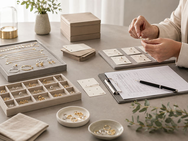 Jewelry samples and documentation prepared for responsible sourcing review