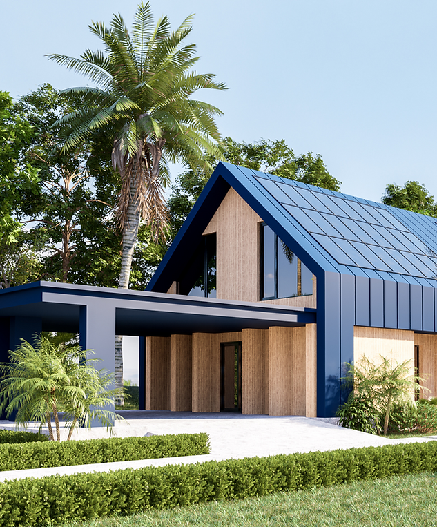maison moderne avec panneaux photovoltaïques