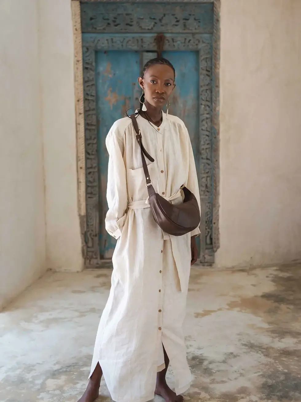 Malkia Shirt Dress Creme