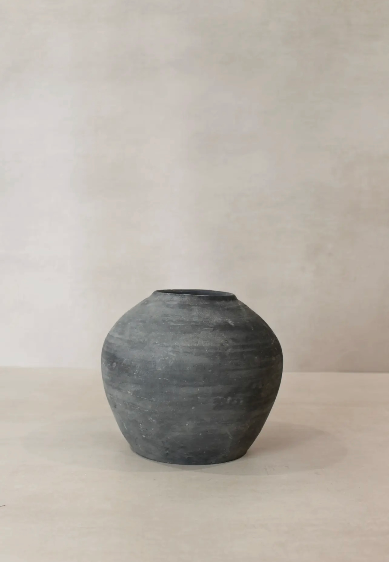 Vintage Grey Earthenware Vessel