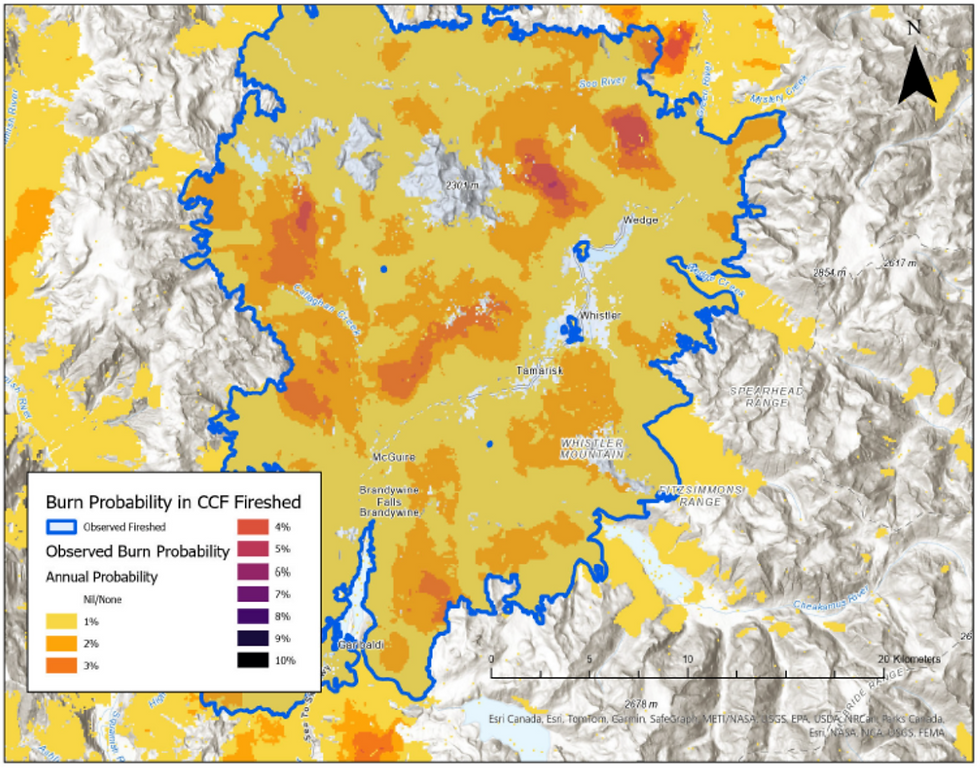 CCF burn probability raster map