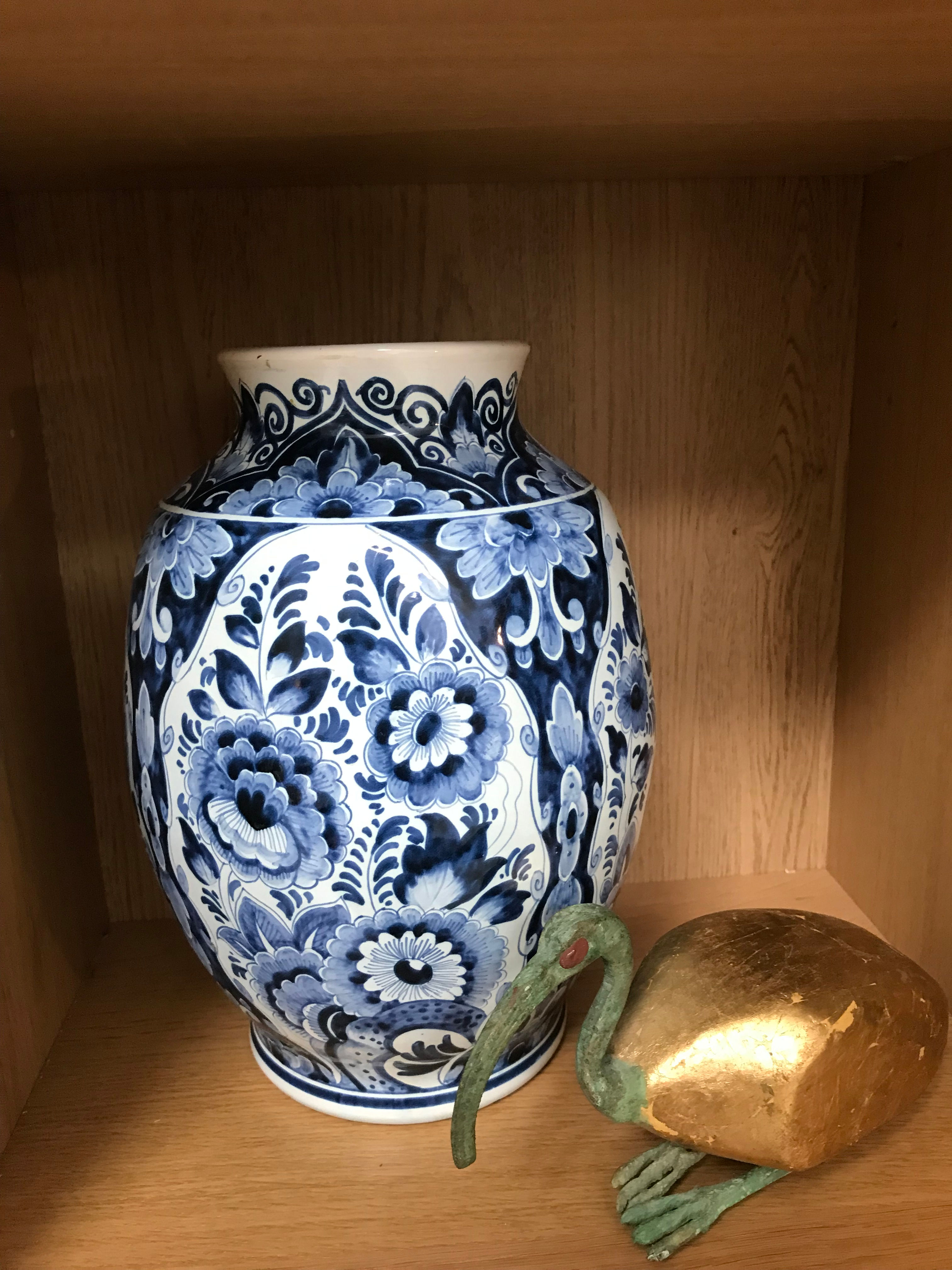 Vase en porcelaine  bleu et blanc